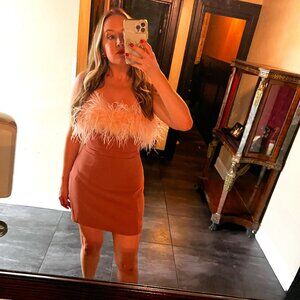 House of CB Alexa warm pink mini dress